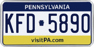 PA license plate KFD5890