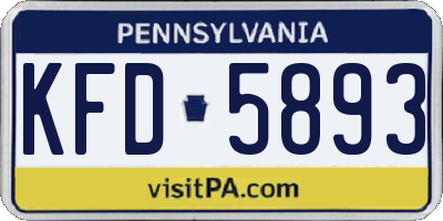 PA license plate KFD5893