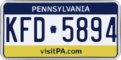 PA license plate KFD5894