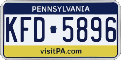 PA license plate KFD5896