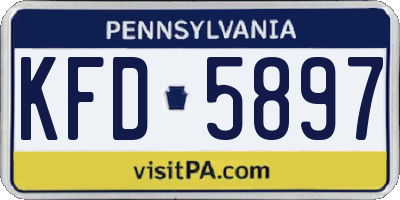 PA license plate KFD5897