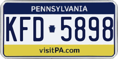 PA license plate KFD5898