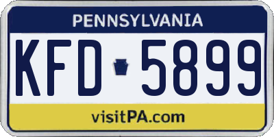 PA license plate KFD5899