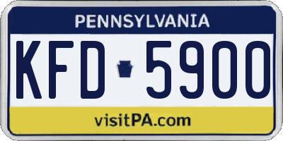 PA license plate KFD5900