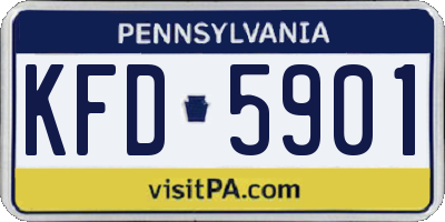 PA license plate KFD5901