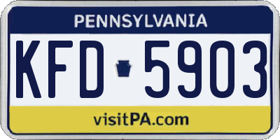 PA license plate KFD5903