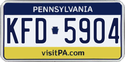 PA license plate KFD5904