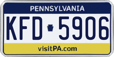 PA license plate KFD5906