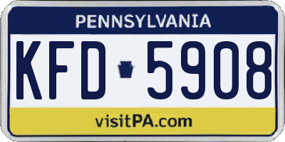 PA license plate KFD5908