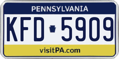 PA license plate KFD5909