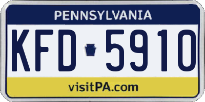 PA license plate KFD5910