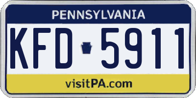 PA license plate KFD5911