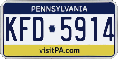 PA license plate KFD5914