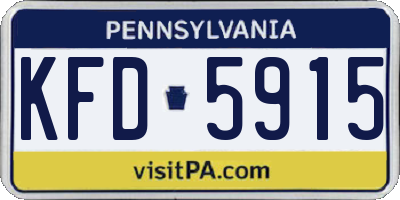 PA license plate KFD5915