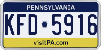 PA license plate KFD5916