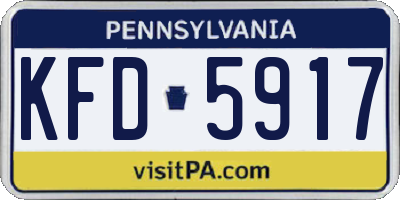 PA license plate KFD5917