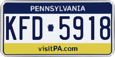 PA license plate KFD5918