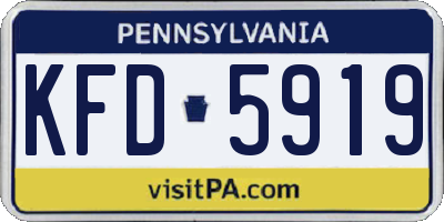 PA license plate KFD5919