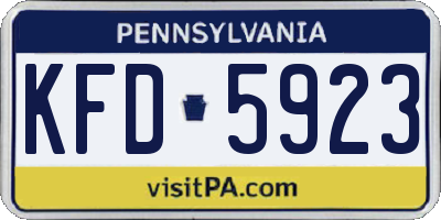 PA license plate KFD5923