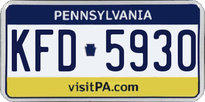 PA license plate KFD5930