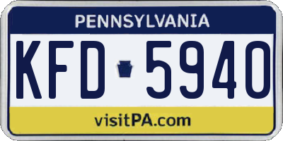 PA license plate KFD5940