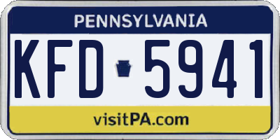 PA license plate KFD5941