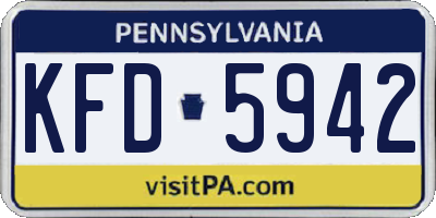 PA license plate KFD5942