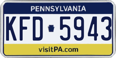 PA license plate KFD5943