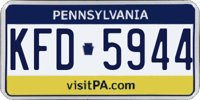 PA license plate KFD5944