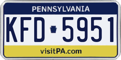 PA license plate KFD5951