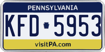 PA license plate KFD5953
