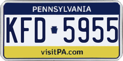 PA license plate KFD5955