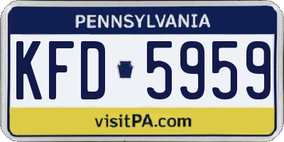 PA license plate KFD5959