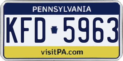 PA license plate KFD5963