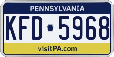 PA license plate KFD5968