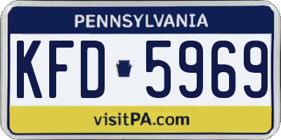 PA license plate KFD5969