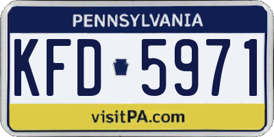 PA license plate KFD5971