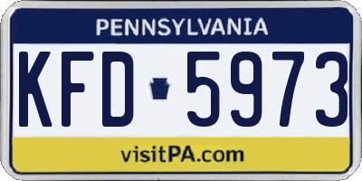 PA license plate KFD5973