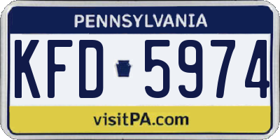 PA license plate KFD5974