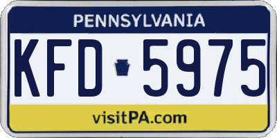 PA license plate KFD5975