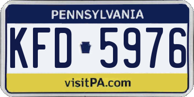 PA license plate KFD5976