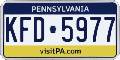 PA license plate KFD5977