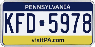 PA license plate KFD5978