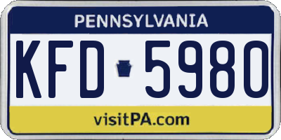PA license plate KFD5980