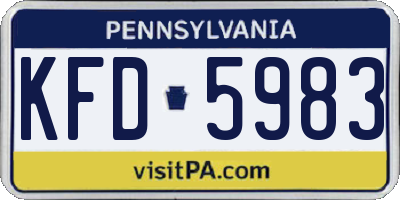 PA license plate KFD5983