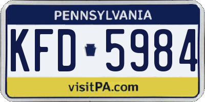 PA license plate KFD5984