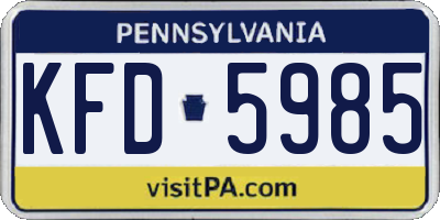 PA license plate KFD5985