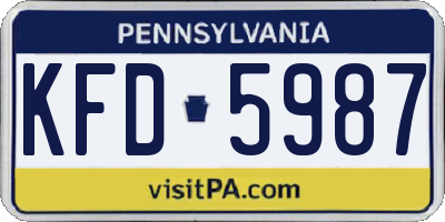 PA license plate KFD5987