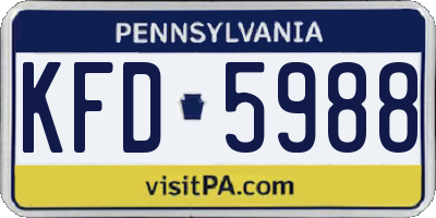 PA license plate KFD5988