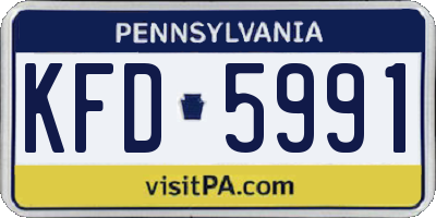 PA license plate KFD5991